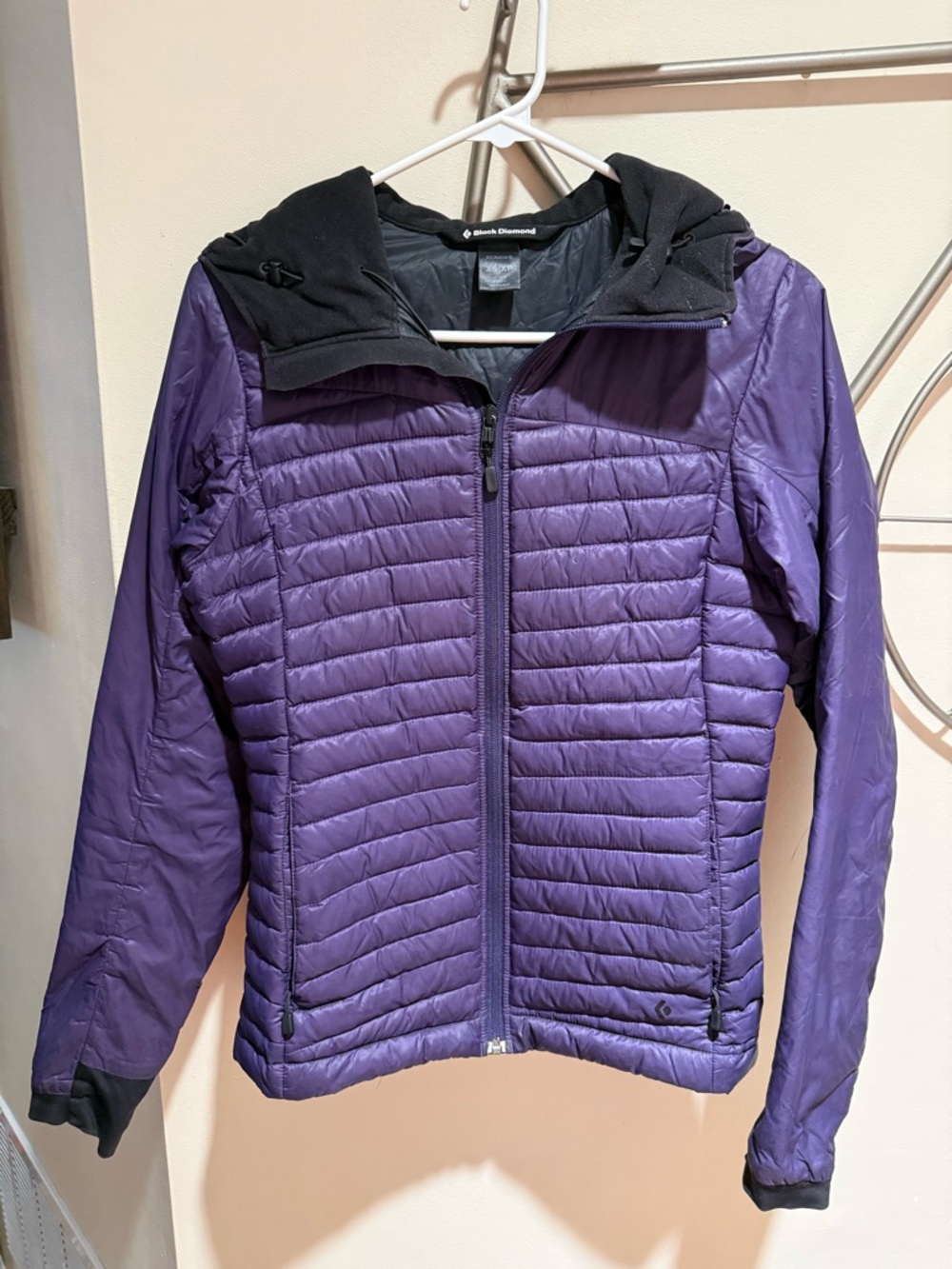 Black Diamond Women's Purple Quilted Activewear Hooded Jacket Size XS Outdoor